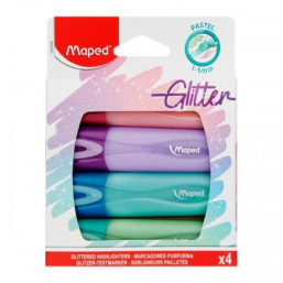 Maped - Highlighter Pastel Glitter Pac - 4 Colors